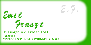 emil fraszt business card